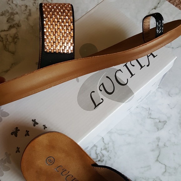 LAST 1! Rose Gold Embellished Sandal - Picture 2 of 6